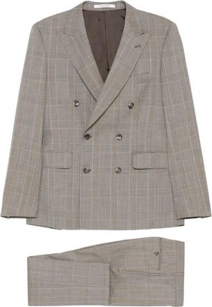 Tagliatore Suit Tagliatore - Heren - Business pakken - Grijs - 2XL - Leer - Kostuums