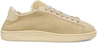 Valentino Garavani Vlogo Plaque Sneakers In Shearling