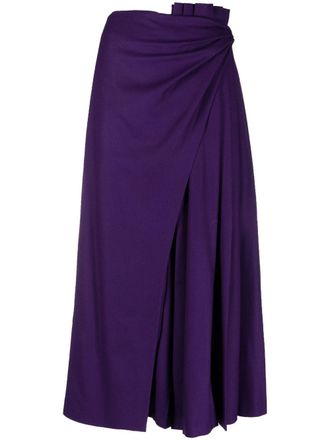 Alberta Ferretti Gonna midi con drappeggio - Viola