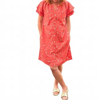 Dylan Charlie Ruffle Dress In Red