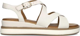 Inuovo Elegante witte sandalen Model 113120 - Dames - Sleehakken - Wit - 37 EU - Linnen - Schoenen