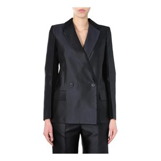 Givenchy Double-Breasted Structured Jacket - female - Givenchy - Blazers - Blue - S - Jackets