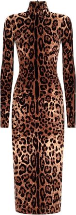 Dolce & Gabbana Luipaard Maxi Jurk - Dames - Casual kleedjes - Veelkleurig - XS - Kleedjes