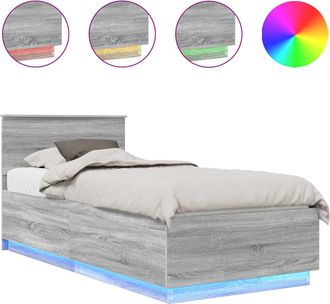vidaXL Estructura De Cama Gris Sonoma 70 X 190 Cm Madera De Ingenier&iacute;a Vidaxl