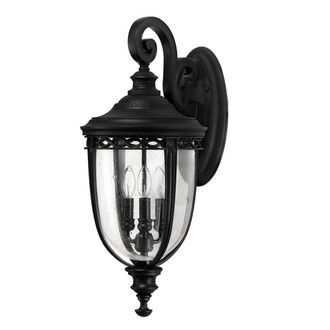 Netlighting English Bridle 3 Light Outdoor Large Wall Lantern Light Black IP44 E14