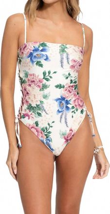 Agua Bendita Nader Posh Reversible One Piece Swimsuit In Ivory White