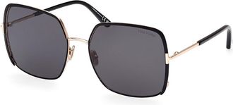 Tom Ford FT1006 RAPHAELA 02A Womens Sunglasses Black Size 60