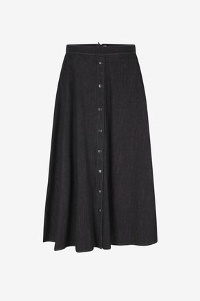 Akris Halblanger weiter Rock aus Baumwolldenim