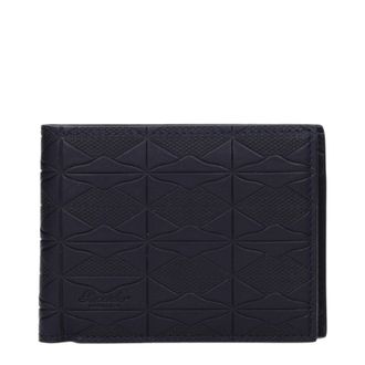 Pineider Herrens Blaue Lederbrieftasche