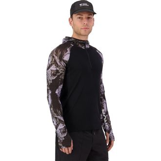 Mons Royale Temple Merino Long-Sleeve Hoodie - Mens in Rock Camo/black at Nordstrom, Size X-Large