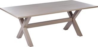 Beliani Beliani - Mesa De Comedor De Jard&iacute;n Moderna De Aluminio Tablero De L&aacute;minas Para Todo Clima Beige Cascais