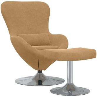 vidaXL Vidaxl - Sill&oacute;n Huevo 2 Pcs Marr&oacute;n 63 X 73 X 90 Cm Terciopelo