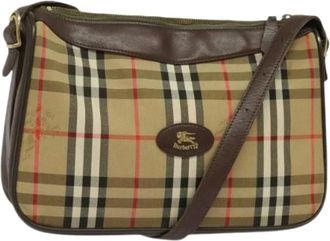 Burberry Pre-owned Cross Body Bags, female, Beige, Size: ONE SIZE Pre-owned Canvas Shoulder Bag