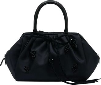 Simone Rocha Handbags, female, Black, Size: ONE SIZE Gathered Top Handle Bag