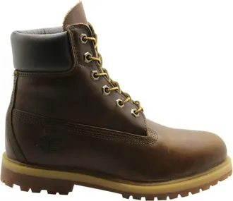 Timberland 6 Inch Premium Lace Up Brown Leather Casual Womens Boots 8232A B72D - Size UK 3.5