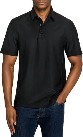 Brooklyn Brigade Solid Mapleton Luxe Cross Dyed Polo in Black at Nordstrom, Size Xx-Large