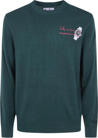 MC2 Saint Barth Jersey de cuello redondo con bordado de reloj - Knitwear - Hombre - Verde - XL
