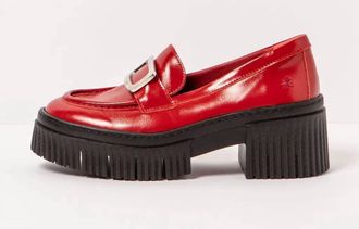 The Art Company Womens Vegan Leather Slip-On Loafers In Red