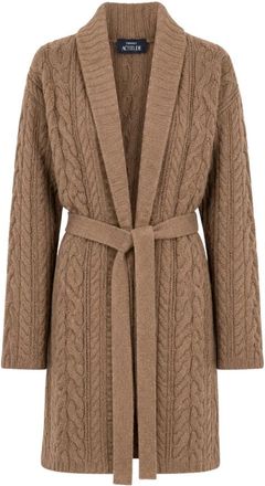 Max Mara Quebec Cardigan - Dames - Lange truien - Bruin - M - Wol - Truien & Vesten