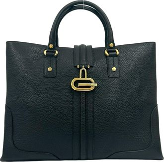 Gucci Black Leather Handbag Tote Bag (Pre-Owned)