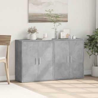 Berkfield Home Sideboards 2 pcs Concrete Grey 60x31x70 cm Engineered Wood | Size: 60 x 31 x 70 cm