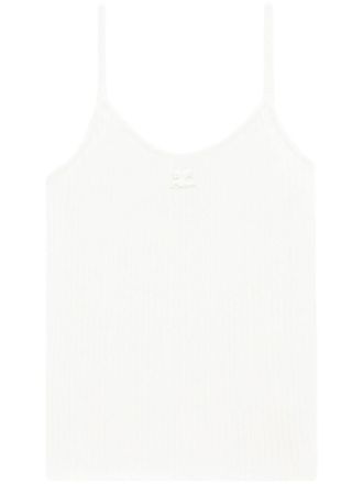 Courr&egrave;ges Ribbed Knit Top With Spaghetti Straps