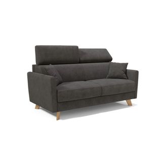 Divani.Store Sof&aacute; cama con reposacabezas ajustables 180 cm antracita