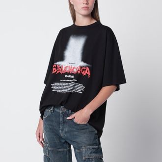 Balenciaga T-shirt The Door oversize in jersey di cotone nera