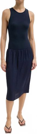 Tibi Circular Rib T Tank In Navy