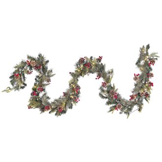 Beliani Guirnalda De Navidad Verde Material Sint&eacute;tico Led 270 Cm Ramitas Decoraci&oacute;n Artificial Ramitas Ajustables Paimio
