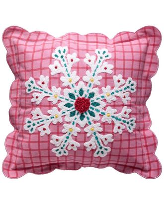 Peking Handicraft Plaid Snowflake Pillow