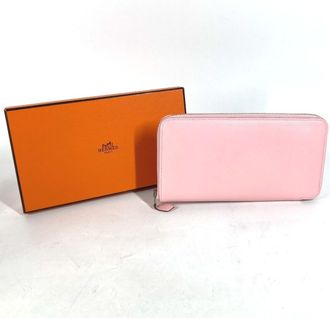 Herm&egrave;s Pink Swift Leather Long Wallet (Bi-Fold) (Pre-Owned)