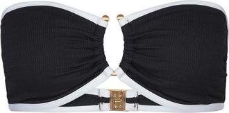 Seafolly Beach Bound Ring Front Bandeau Bikini-Top für Damen | schwarz