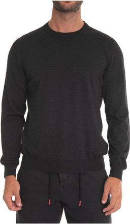 Kiton Kasjmier Zijde Pullover met Gewassen Effect - Heren - Cashmere truien - Zwart - L - Kasjmier - Truien & Vesten