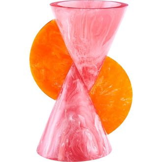 Jonathan Adler Como Cone Vase in Pink /Orange Marble at Nordstrom