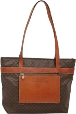 Celine Pre-owned Canvas Vintage Tote - Dames - Vintage Shopper - Bruin - ONE Size - Vintage