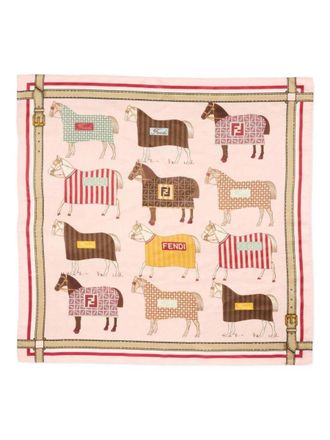 Fendi Foulard Cotton and Silk Scarf - Pink