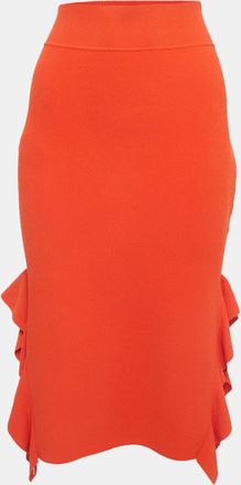 Opening Ceremony Orange Knits Side Flounce Pencil Skirts