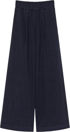 Forte_Forte Pantaloni a gamba ampia con pieghe - Blu