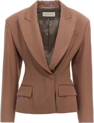 Dries Van Noten Bohana Blazer - Dames - Blazers - Bruin - XS - Wol - Jassen