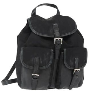 Prada Pre-owned Backpacks, female, Black, Size: ONE SIZE Pre-owned Nylon Backpack
