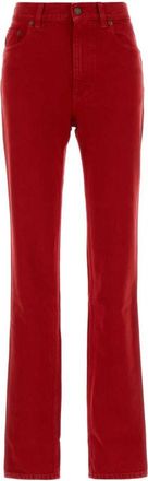 Chlo&eacute; Red Bootcut Flat Front Pants