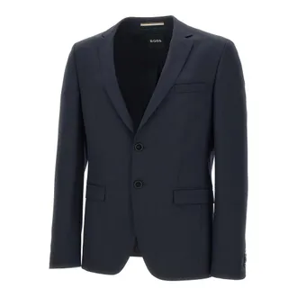 HUGO BOSS Hugo, Blazers, male, Blue, Size: 2XL Boss Jackets Blue