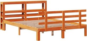 vidaXL Estructura Cama Con Cabecero Madera Pino Marr&oacute;n Cera 140x190 Cm Vidaxl