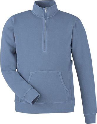 J. America Pigment-Dyed Fleece Quarter-Zip Pullover