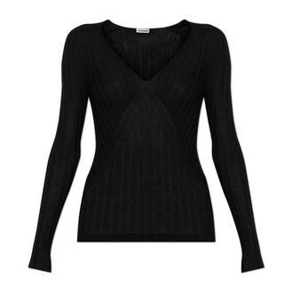 Jil Sander Cashmere Knitwear, female, Black, Size: XL Fitted Top