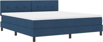 vidaXL Box Spring Bed with Mattress Blue 180 x 200 cm Fabric vidaXL