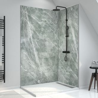 Aurlane Panel De Pared De Ducha Compuesto - Hoja De Piedra Y Cemento - 120x210cm