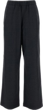 Barena Grey Mariano Drop-Crotch Natural Stretch Wool Flannel Trousers