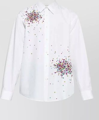 Dries Van Noten embroidered long sleeve shirt button collar